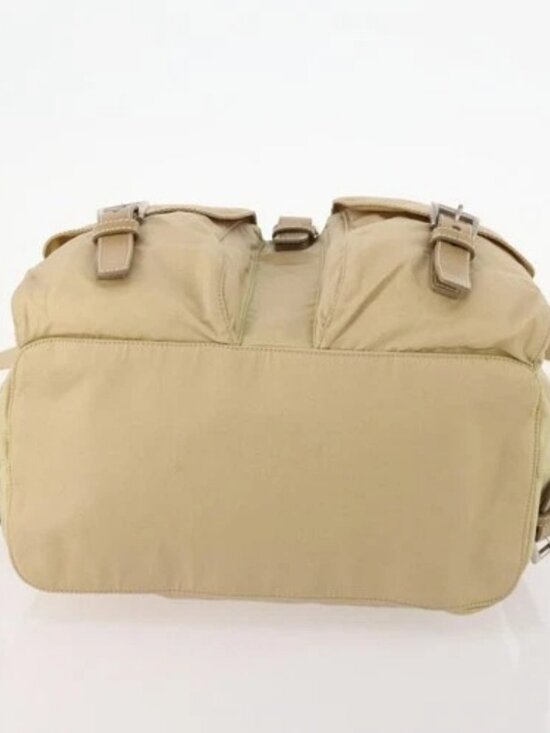 PRADA Backpack Nylon Beige Silver Auth 170950 main image 16